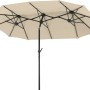 Schneider Marktschirm, 300x150 cm, Natur, mit Knickfunktion und Kurbel.