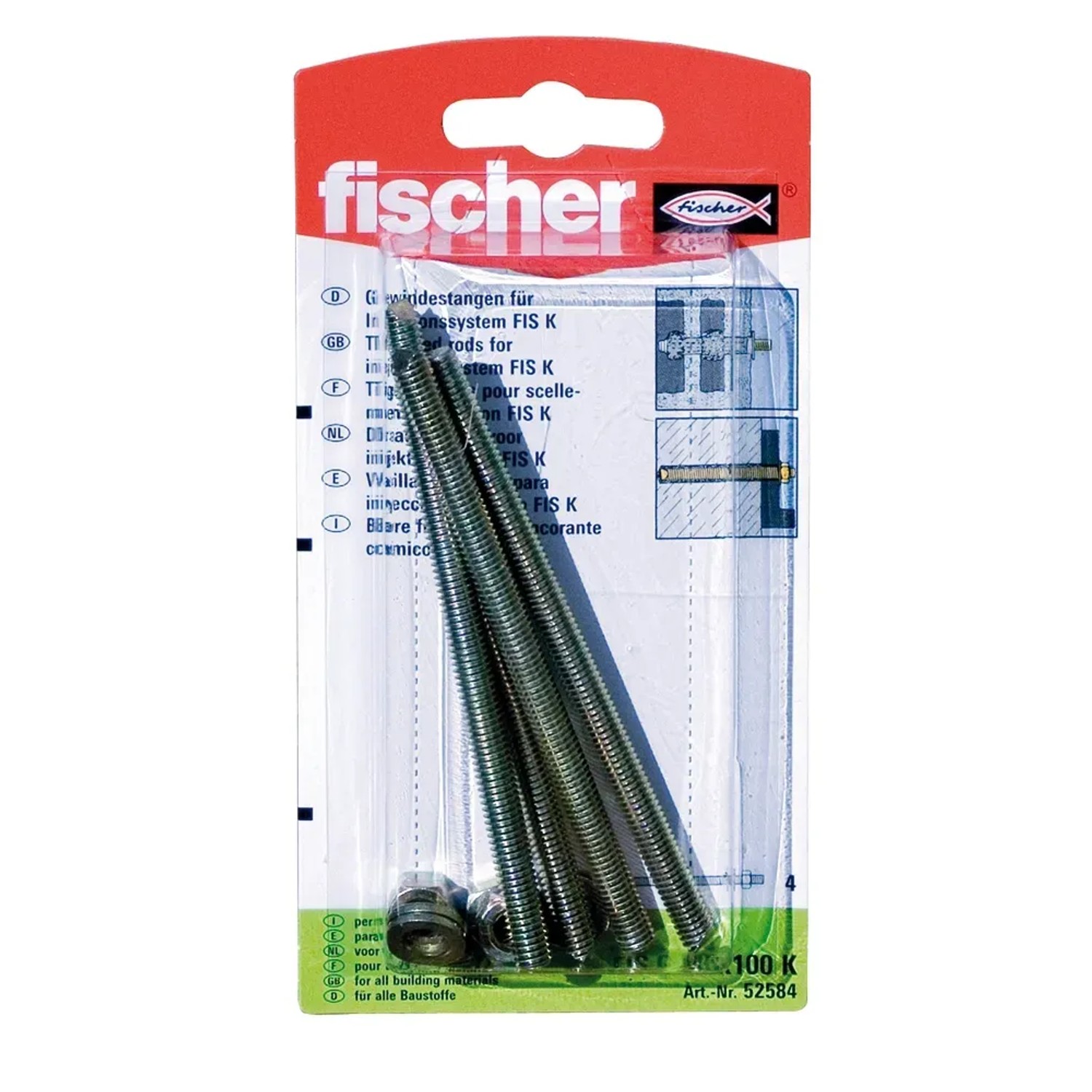 Fischer Injektions-Gewindeanker FIS GS M6 x 110 K (4 ST), Dübel für variable Einsatzmöglichkeiten.