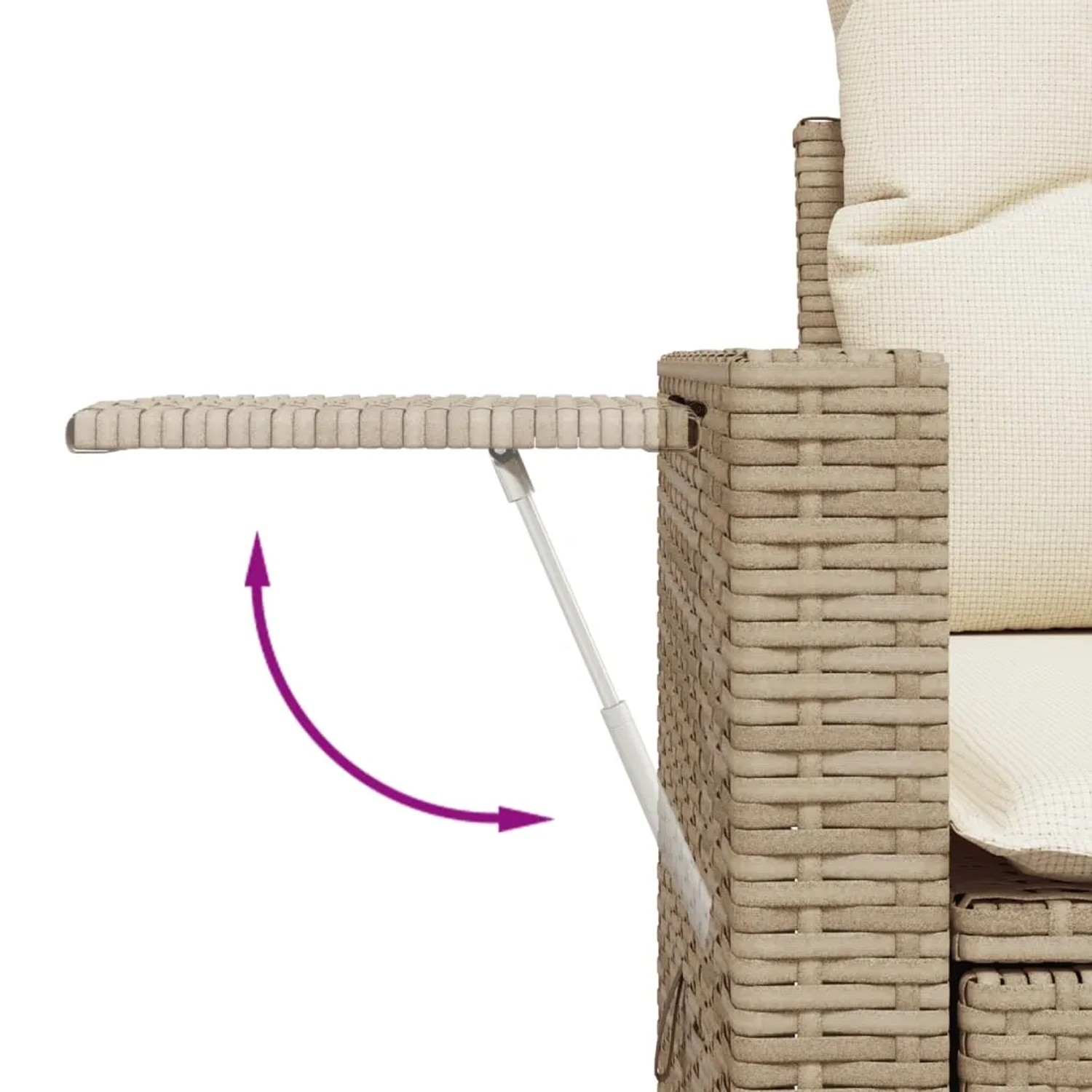 vidaXL 6-Tlg Garten-Sofagarnitur mit Kissen Beige Poly Rattan 3220187_4
