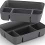 Graue Einsatz Divider für K-Latch Aufbewahrungsbox mit 4 Fächern.