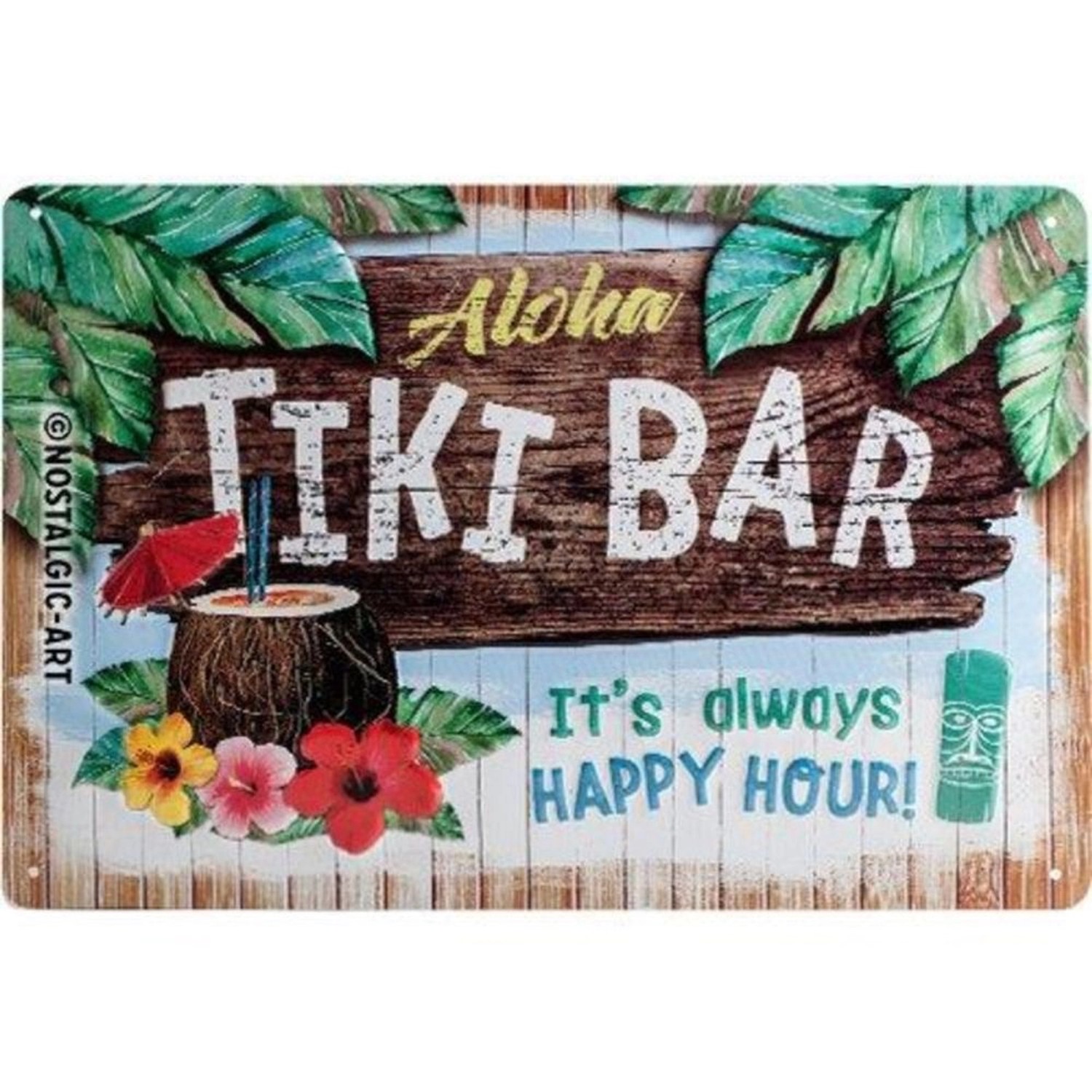 Nostalgic-Art Blechschild 20 x 30cm - Open Bar - Tiki Bar günstig online kaufen