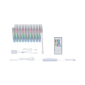 MaxLED 500 BasisCOB 3m RGBW LED-Streifen Set mit Fernbedienung und Netzteil, mehrfarbig leuchtend.