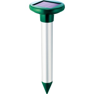 Solar-Maulwurfvertreiber für bis zu 650 m², mit Solarpanel und Aluschaft. Effektiver Maulwurfschreck für den Garten.