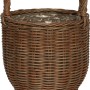 Brauner Polyrattan Korb mit Griffen, 27,5x27,5x31,5 cm, ideal als Übertopf.
