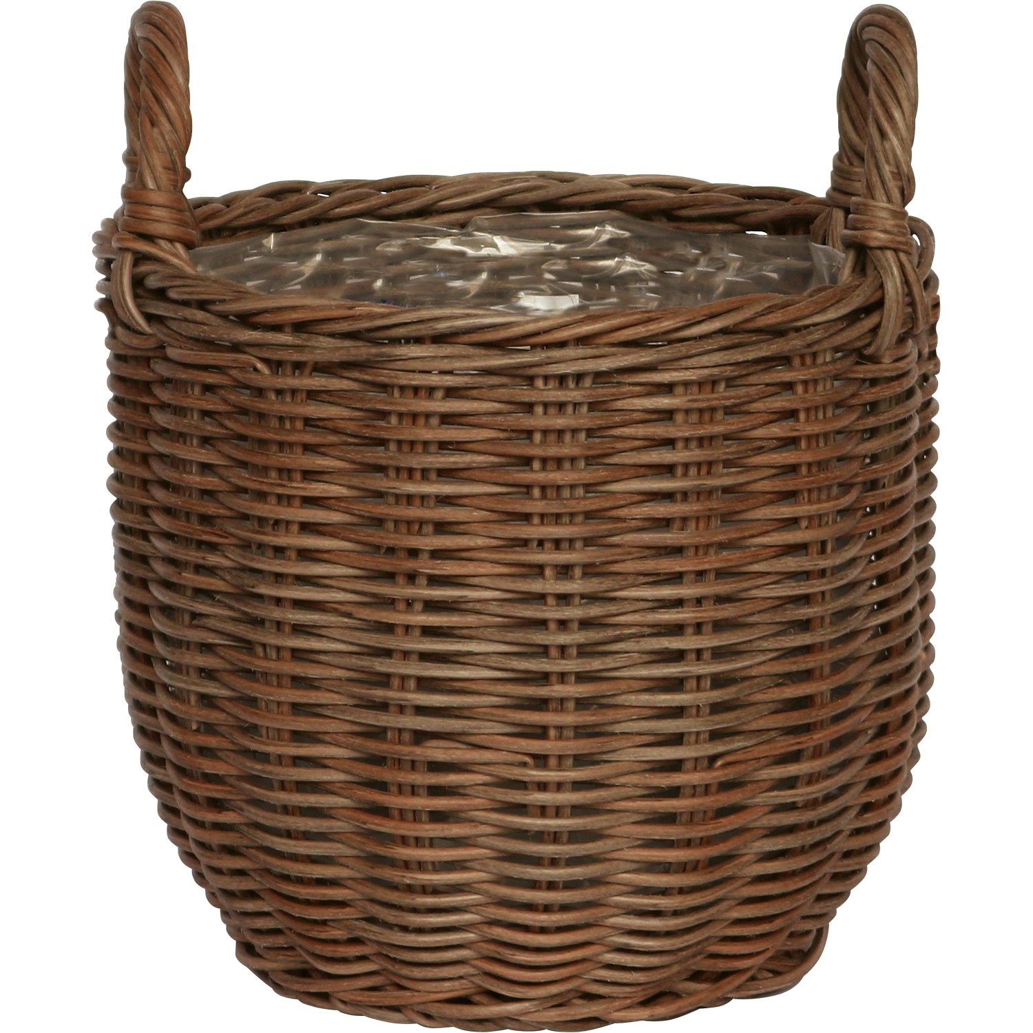 Korb mit Griffen aus Polyrattan 27,5 cm x 27,5 cm x 31,5 cm Braun