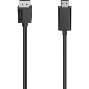 Schwarzes Hama Video-Kabel, DisplayPort zu HDMI, Ultra-HD 4K, 1,5 m.