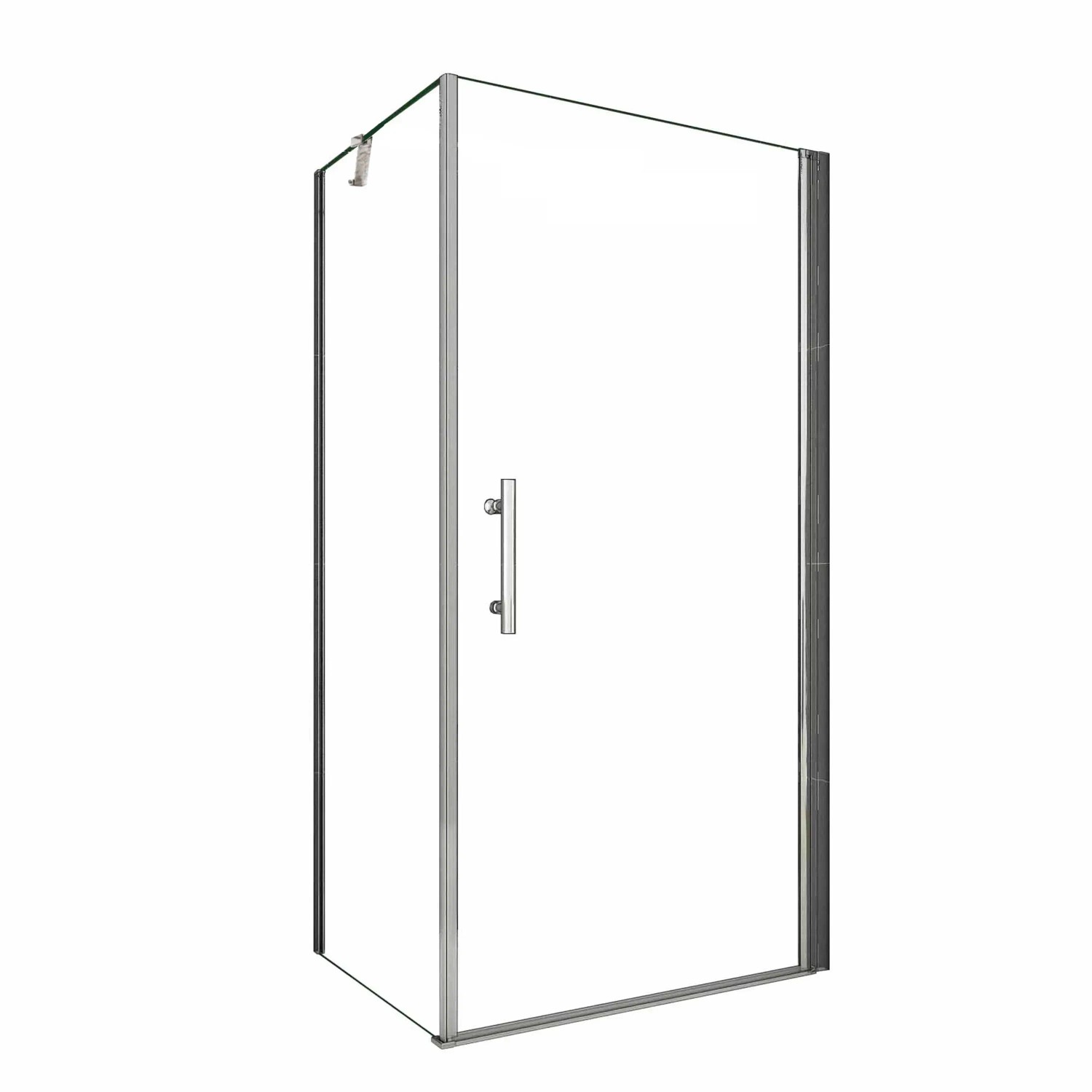 AICA Eckeinstieg Tür x Seitenwand 70x100cm Höhe 195cm Duschkabine Schwingtür Duschtür Mit 50cm Diagonal Wandhalterung Stabilisator