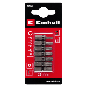 Einhell Impact Bit-Set, 7-teilig, 25 mm, T10-T40, für Schraubendreher und Akkuschrauber.