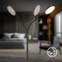 Schwenkbare, dimmbare Brilo LED-Stehleuchte Megg in Schwarz, 150 cm hoch.