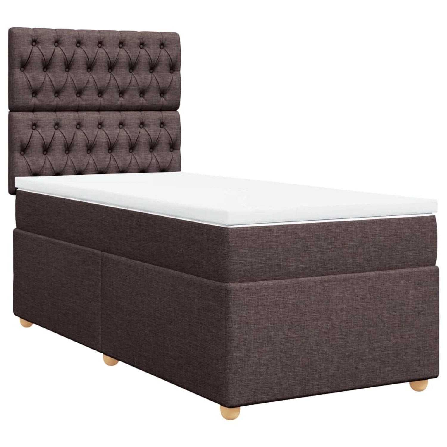 vidaXL Boxspringbett mit Matratze Dunkelbraun 90x190 cm Stoff2105638 günstig online kaufen