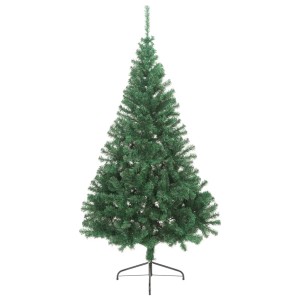 Künstlicher, halber Weihnachtsbaum, grün, 180 cm hoch, ideal für kleine Räume.