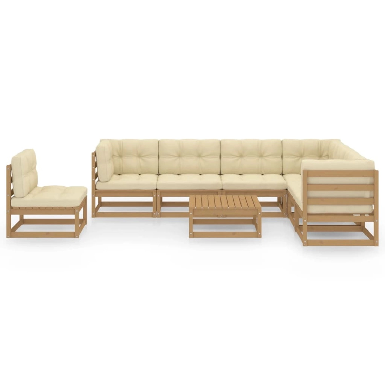 8-tlg. Garten-lounge-set Kissen Honigbraun Kiefer Massivholz günstig online kaufen