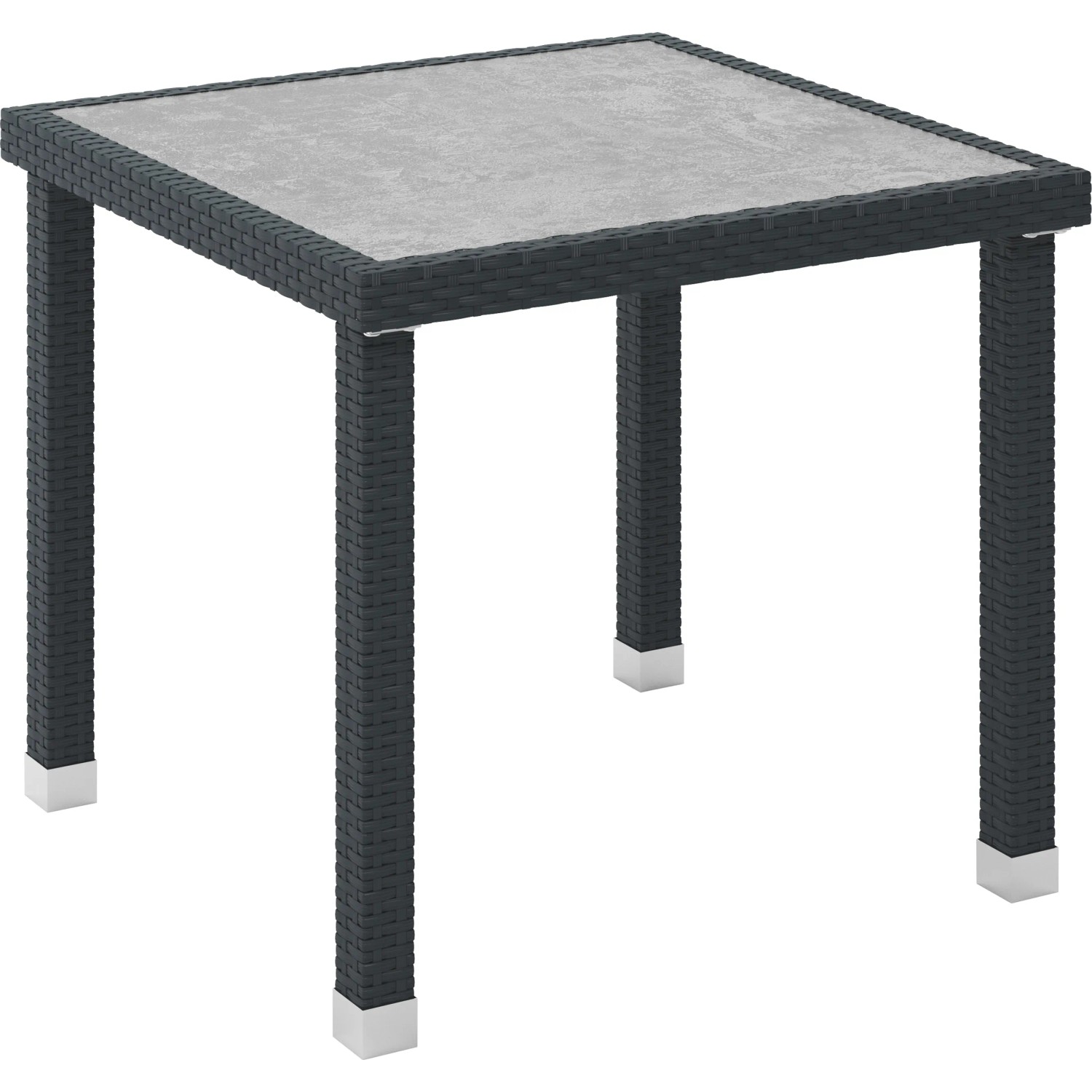 Gartentisch quadratisch Marnoo Schwarz 80 x 80 cm kaufen bei OBI