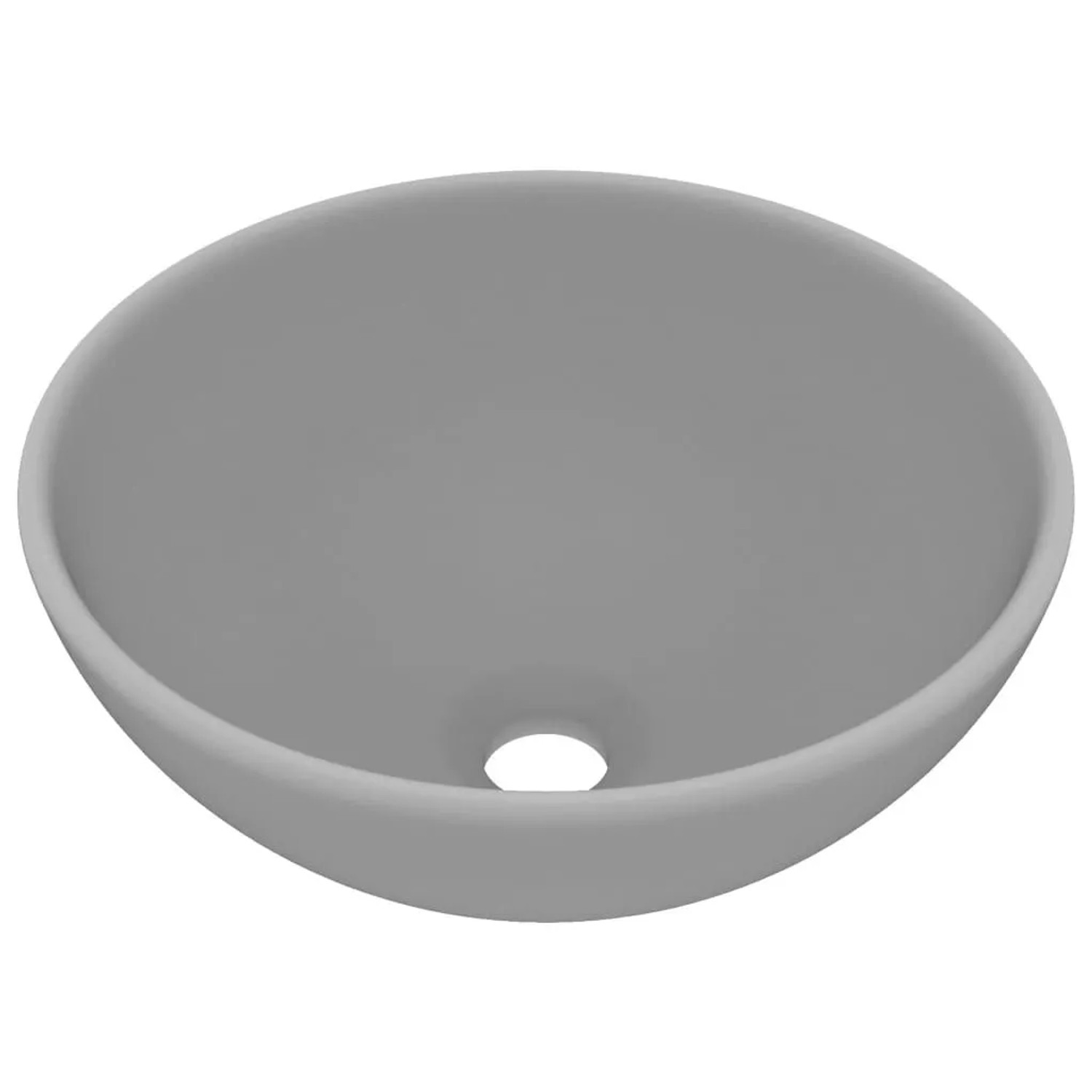 vidaXL Luxus-Waschbecken Rund Matt Hellgrau 32,5x14 cm Keramik 146971 günstig online kaufen