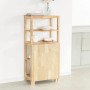 SoBuy Esstisch mit Regalen Klapptisch Schreibtisch 98x126x60cm Natur FWT70-N_4