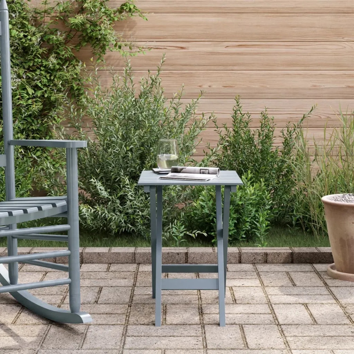 vidaXL Outdoor Beistelltisch 4008874 klappbar Massivholz Grau kaufen bei OBI