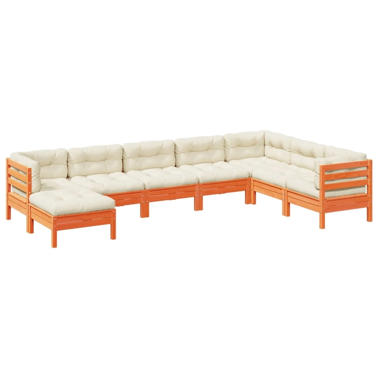 vidaXL 8-Tlg Garten-Sofagarnitur mit Kissen Wachsbraun Kiefernholz 3299578 günstig online kaufen