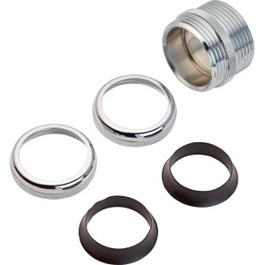 Quetschkupplung Ø 32 mm, gerade, aus verchromtem Messing mit Überwurfmuttern und Dichtungen.