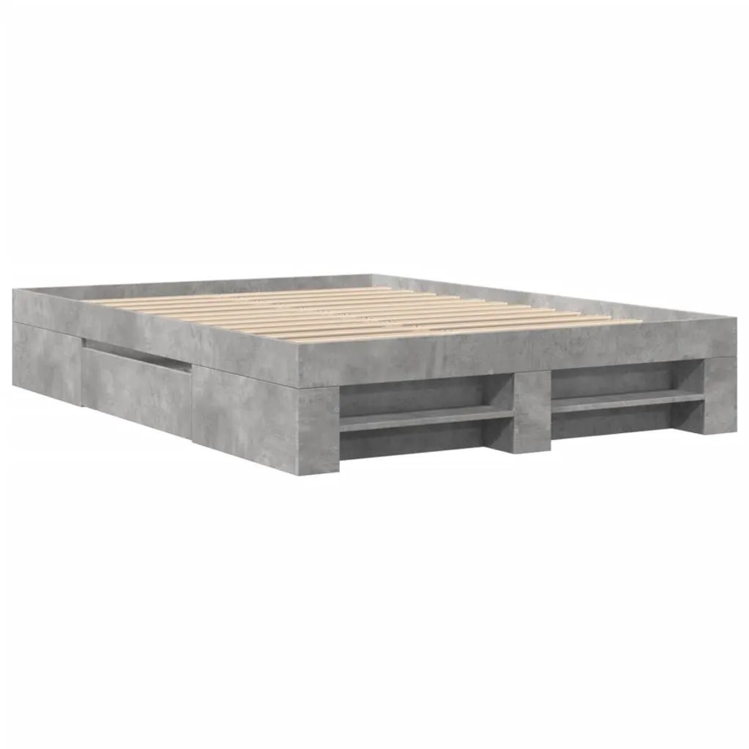 vidaXL Bettgestell Betongrau 120x200 cm Holzwerkstoff 3295481 günstig online kaufen