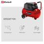 Einhell Kompressor TC-AC 200/24/8 Ölfrei, rot, mit 24 l Tank und Tragegriff. Geeignet für Reifenfüller, Ausblaspistole und Tacker.