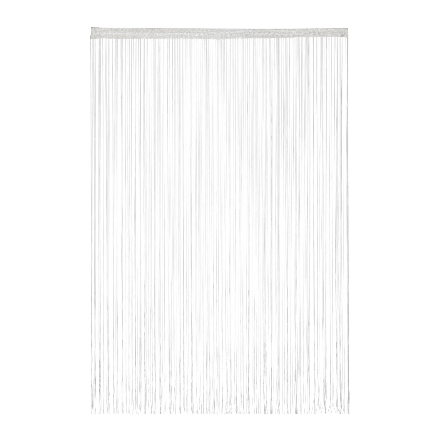 Relaxdays Fadenvorhang Polyester Weiß Kürzbar mit Tunnelzug 1er Pack 145 cm x 245 cm