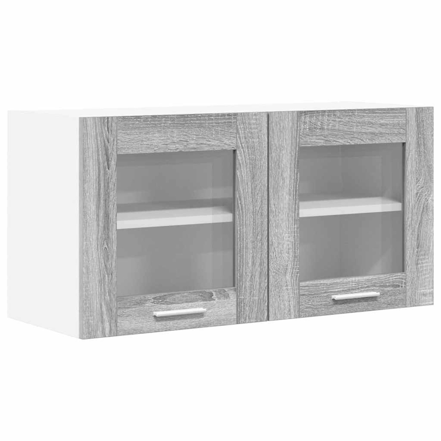 vidaXL Hängeschrank mit Tür Riga Grau Sonoma und Weiß 80 x 31 x 40 cm 884236