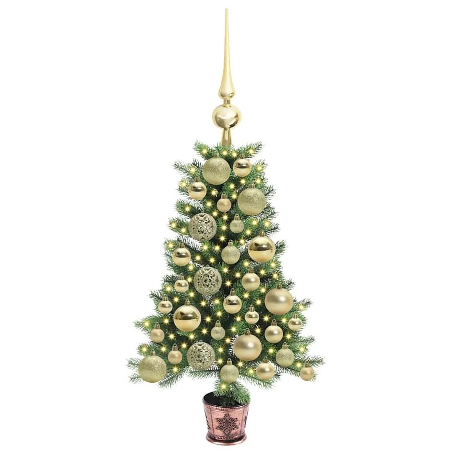 vidaXL Weihnachtsbaum mit 150 LEDs mit Ständer Grün 65 cm PE 3396295