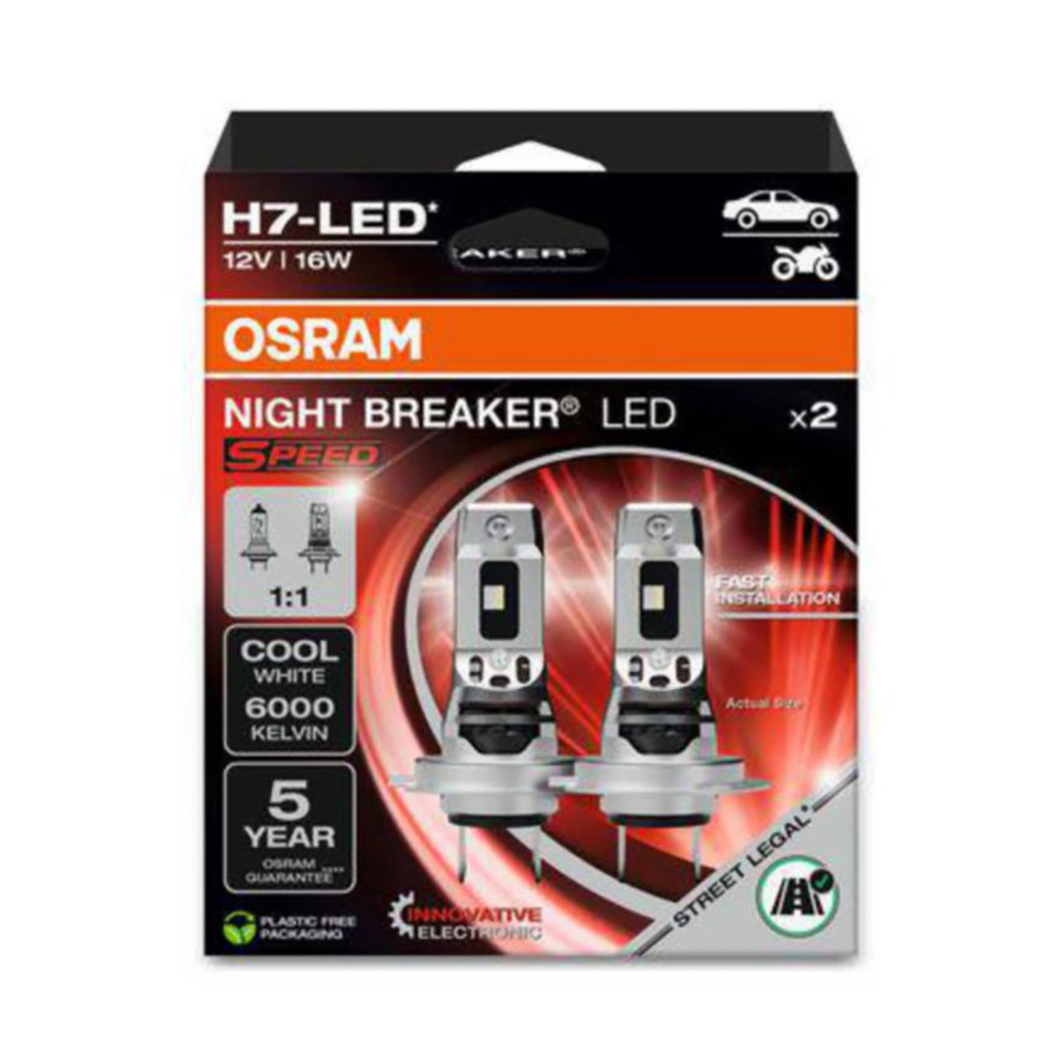 Osram LED-Fahrzeuglampe Speed H7 Night Breaker 2 Stück kaufen bei OBI image.