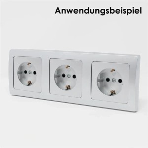 ChiliTec DELPHI 3-fach Rahmen in Silber für z.B. 3er Steckdose.