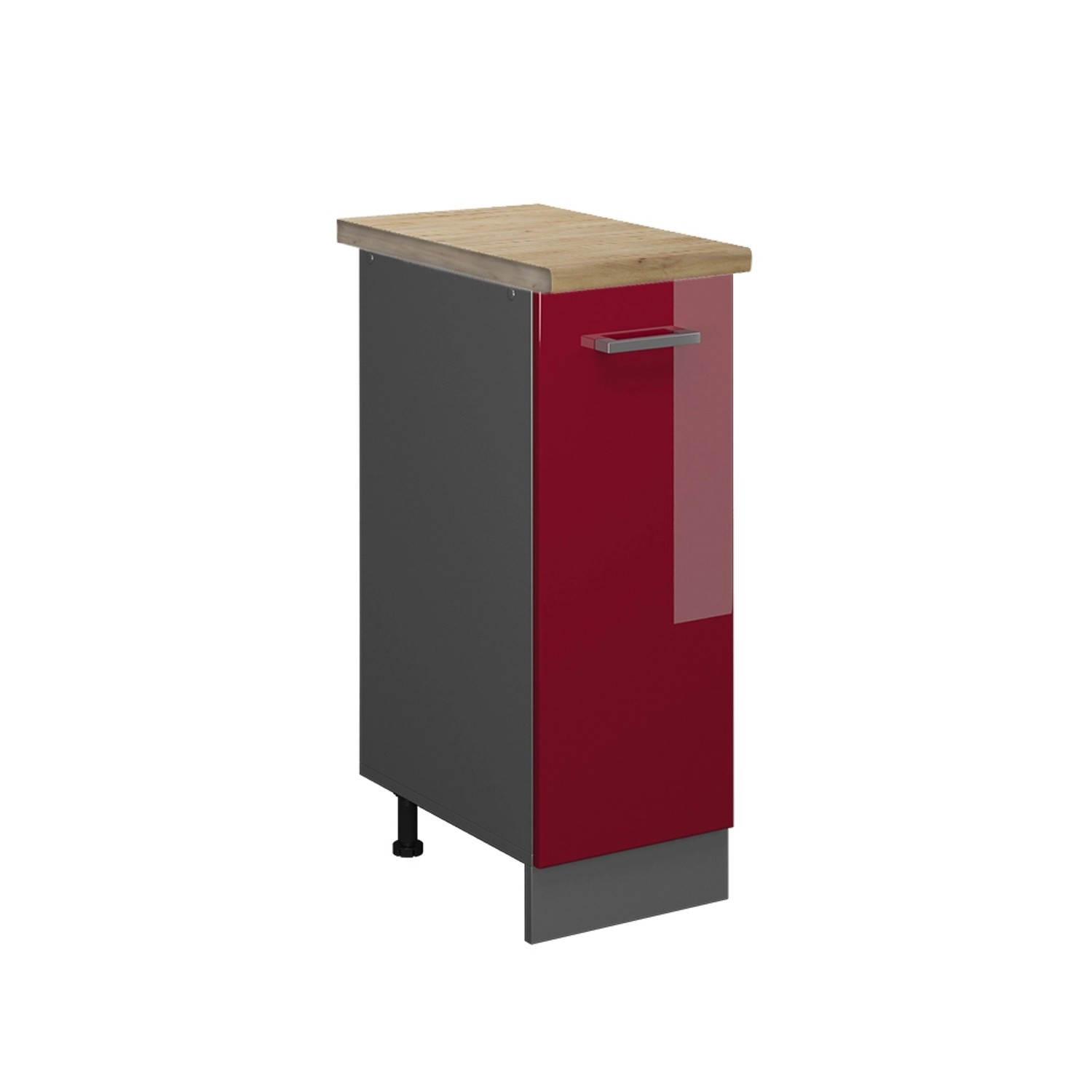 Vicco Apothekerschrank R-Line Bordeaux Hochglanz/Anthrazit 30 cm AP Eiche günstig online kaufen