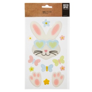 Brauns-Heitmann Gel-Sticker Multibogen mit Hase, Schmetterlingen und Blumen in bunten Farben.