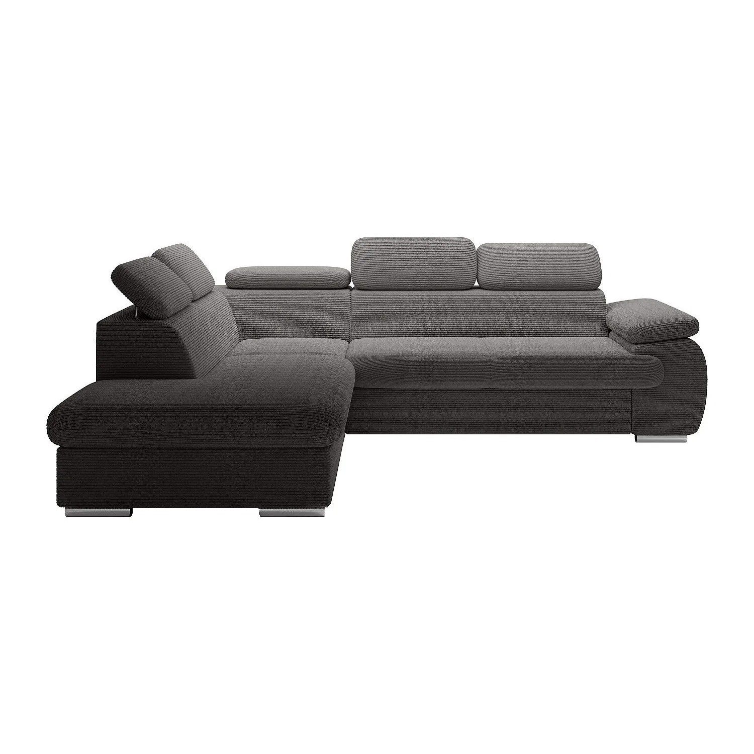 Vente-unique Schlafsofa Fabien Anthrazitgrau 271 cm