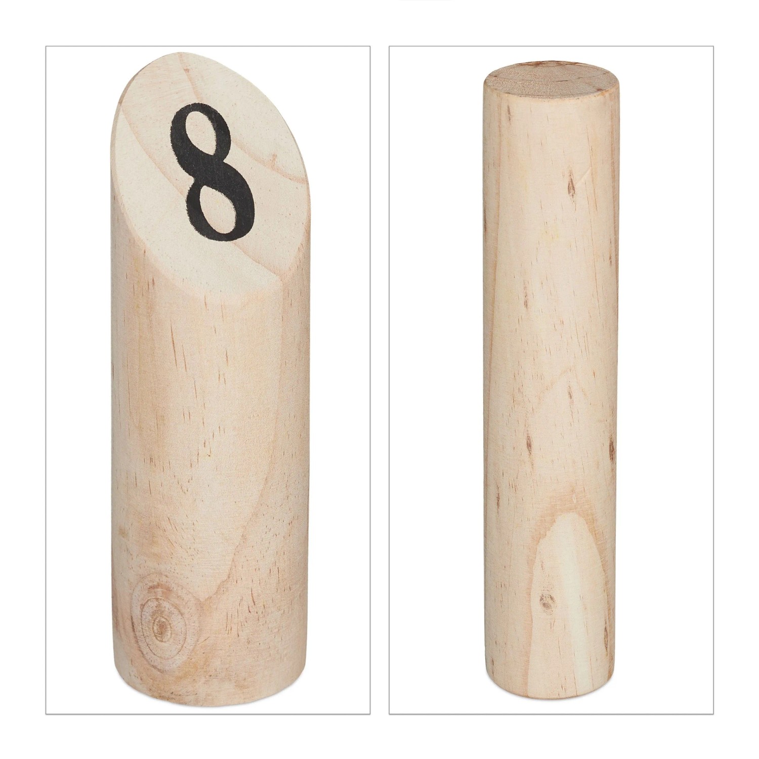 Relaxdays Kubb Kiefernholz Natur Schwarz Transportbox 18 cm x 28 cm x 18,5 cm 2,1 kg