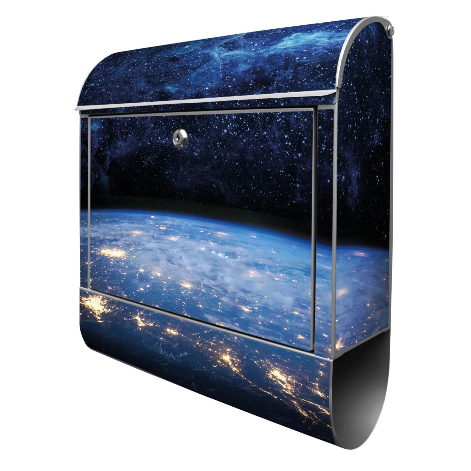 Banjado Design Briefkasten Silber Pulverbeschichtet 39x47x14cm 2 Schlüssel günstig online kaufen