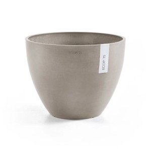 Ecopots Antwerp Pflanztopf, braungrau, 40 cm. Zeitloser Blumentopf für Innen- und Außenbereich.