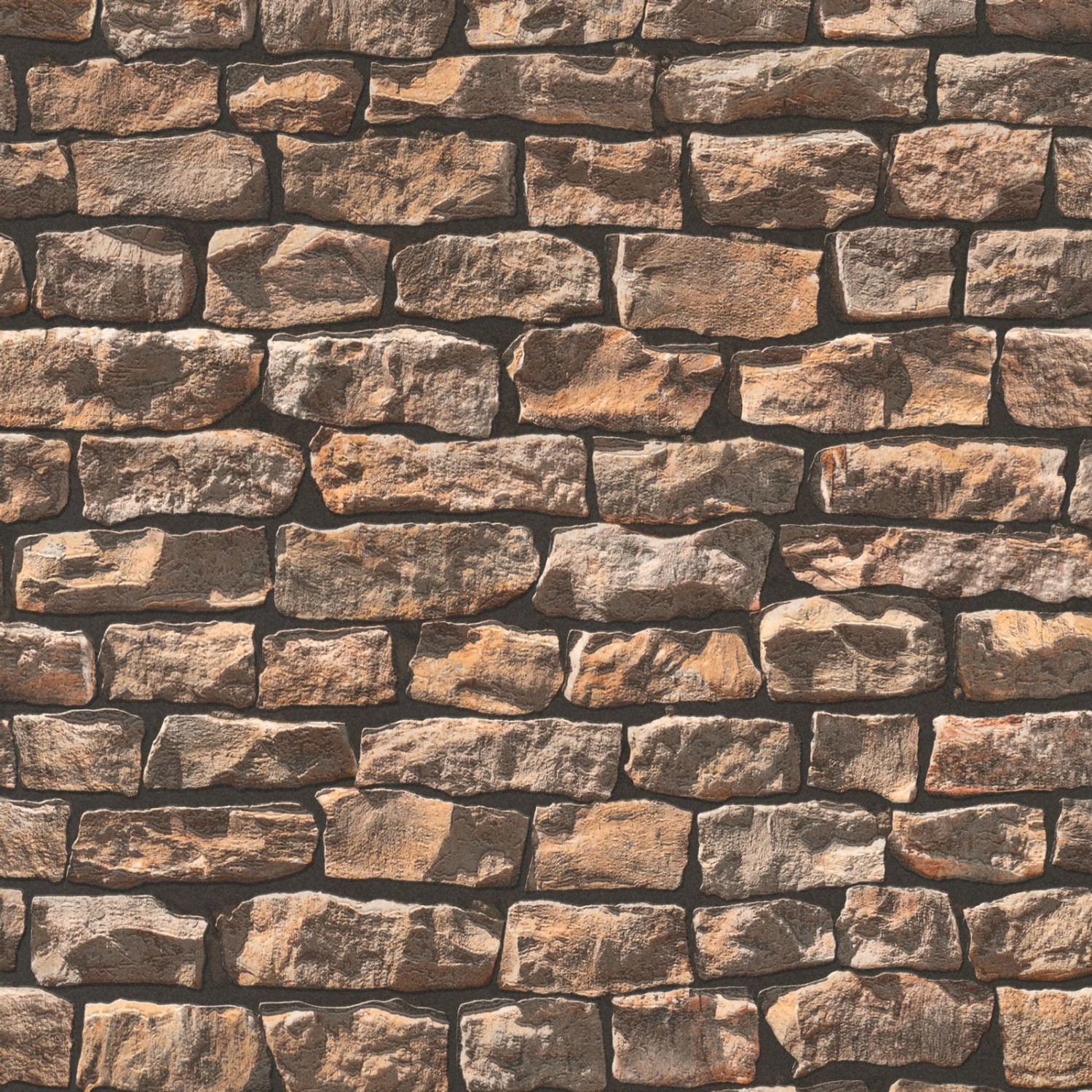 Bricoflor Mauer Tapete in 3D Optik Braune Steintapete aus Vlies Naturstein Vliestapete Ideal für Küche und Wohnzimmer