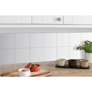 d-c-fix Wall Tiles, 6er Set, weiße Wandfliesen im Küchenbereich.