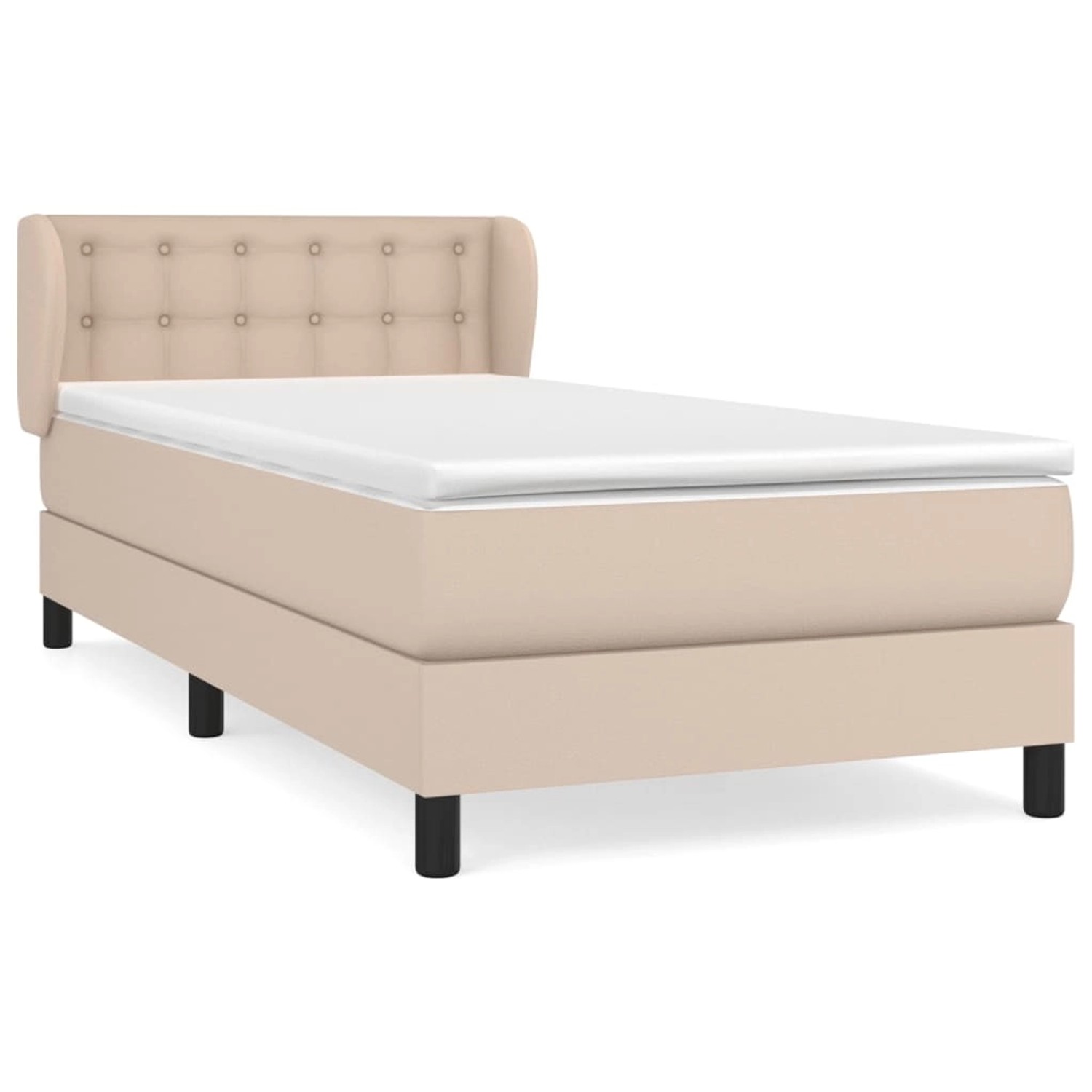 vidaXL Boxspringbett mit Matratze Cappuccino-Braun 90x200cm Kunstleder 3127 günstig online kaufen