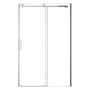 AICA Duschkabine 120x195cm mit Schiebetür, 6mm ESG-Glas, Nischentür, chromfarbener Rahmen.