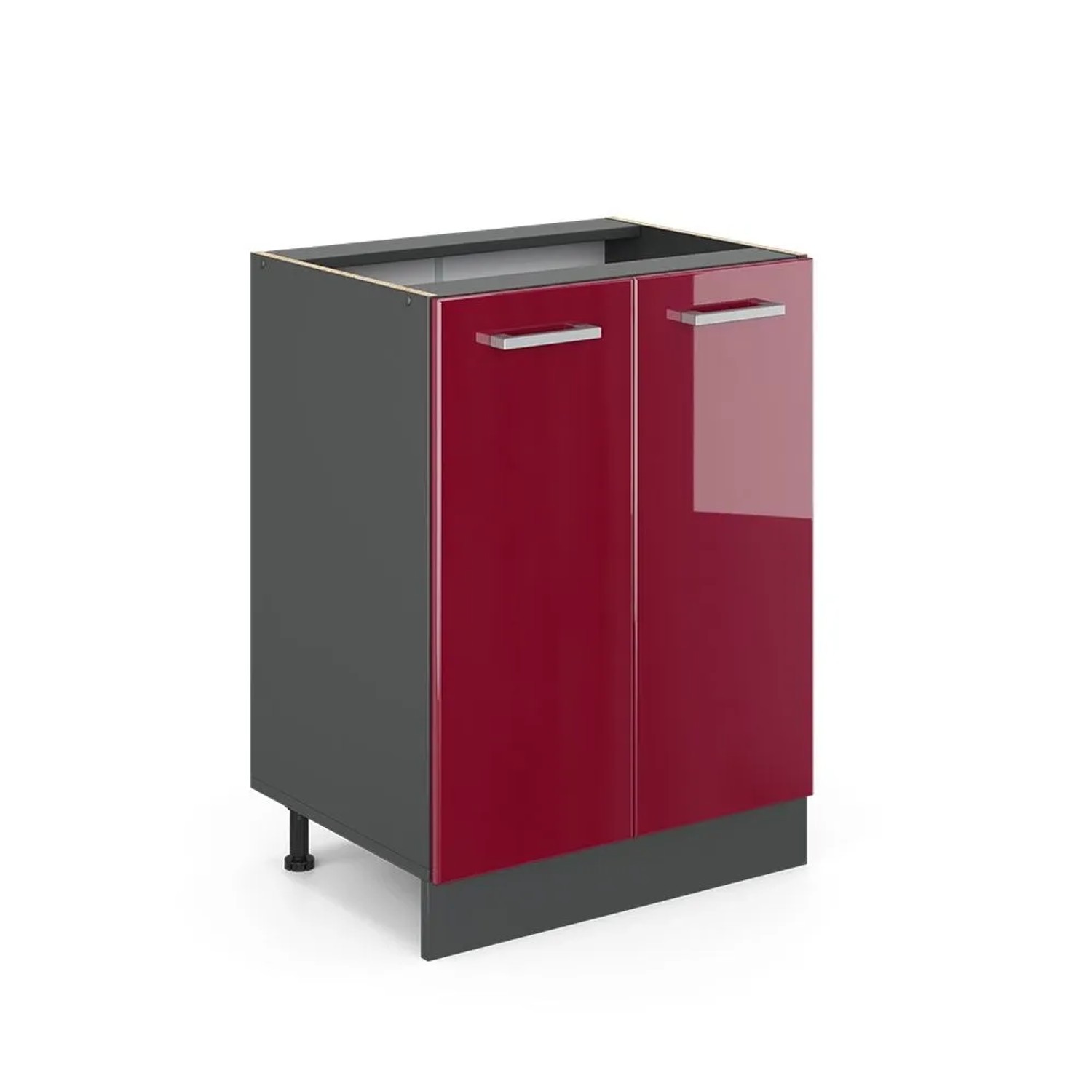 Vicco Küchenunterschrank R-Line Rot Hochglanz 60 x 82 ohne Arbeitsplatte Opt2