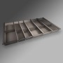 SOTECH Cuisio Besteckeinsatz graphitgrau mit Aluminiumprofilen für Schubladen, inkl. Messerblock.