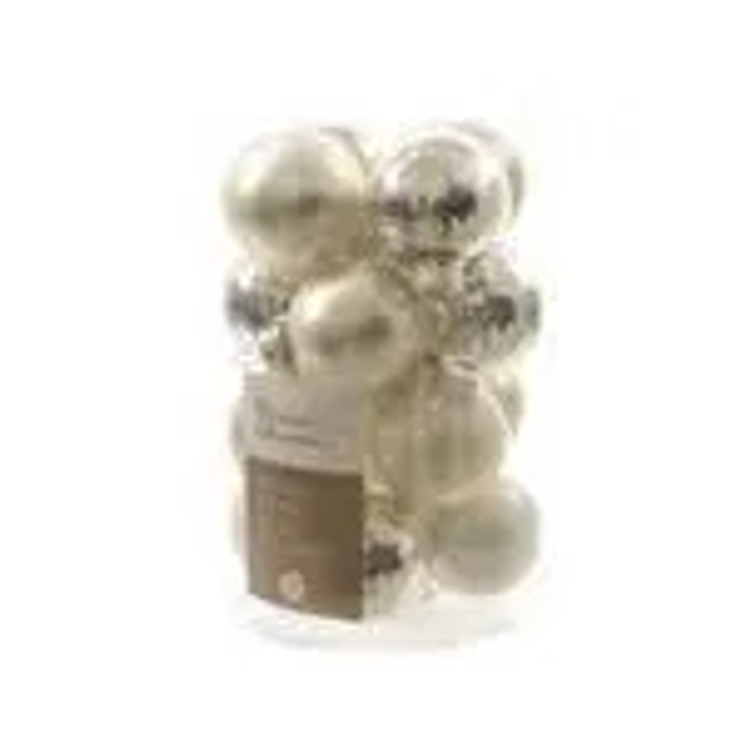 Thumbnail - Kaemingk Weihnachtsbaumkugeln Glas  3,5cm 16 Stueck Silber Weiss Matt Glanz