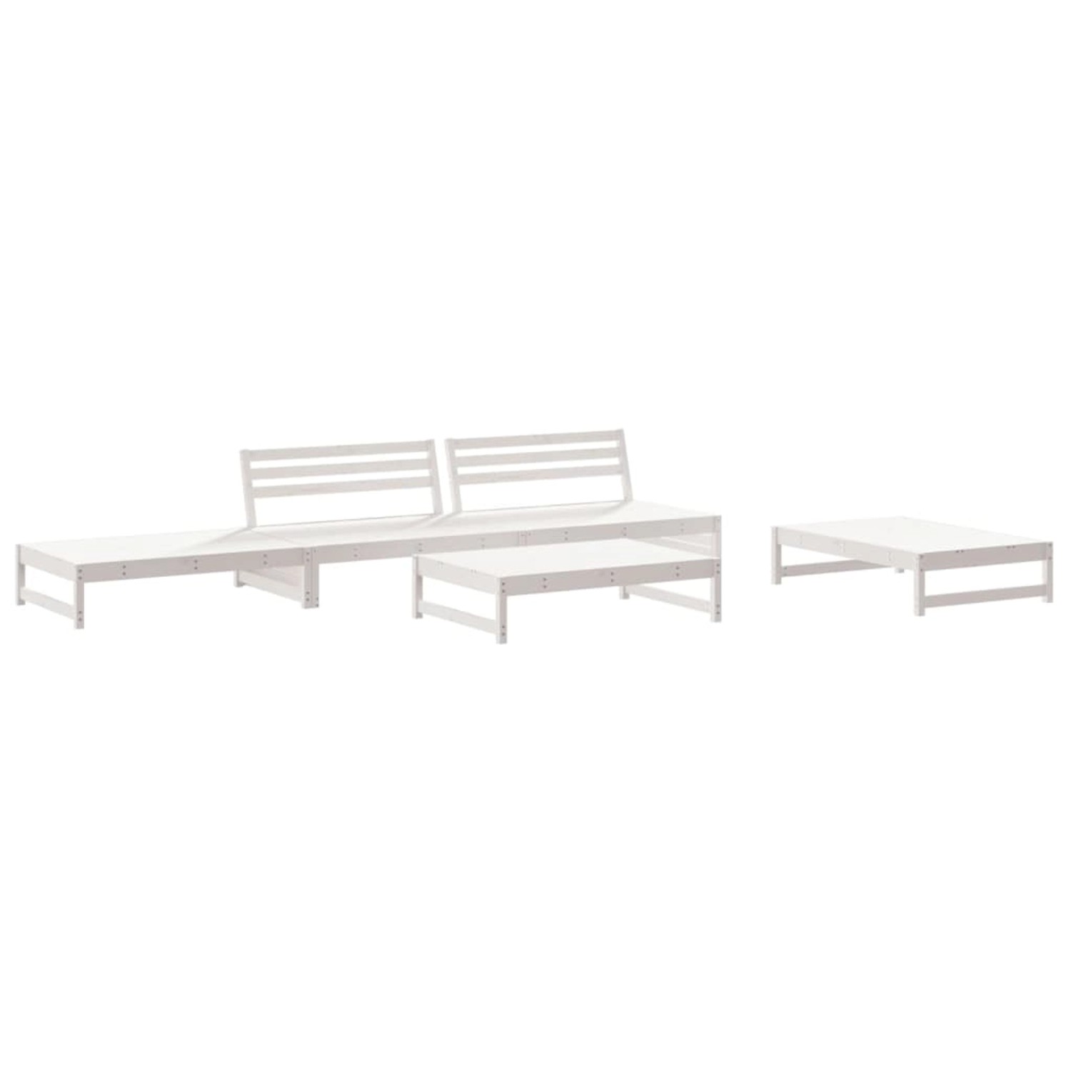 vidaXL 5-Tlg Garten-Lounge-Set Weiß Massivholz Kiefer 3186635 günstig online kaufen
