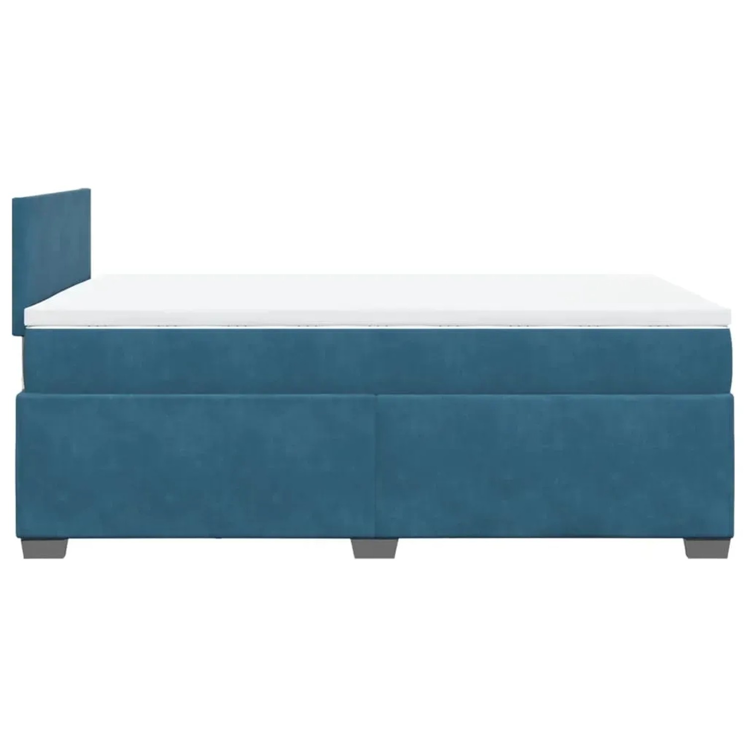 Boxspringbett dunkelblau (120x190 cm) mit Matratze und Samtbezug für erholsamen Schlaf.