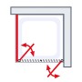 Skizze einer Schulte Alexa Style 2.0 Duschwand mit Pendeltür und Seitenwand.