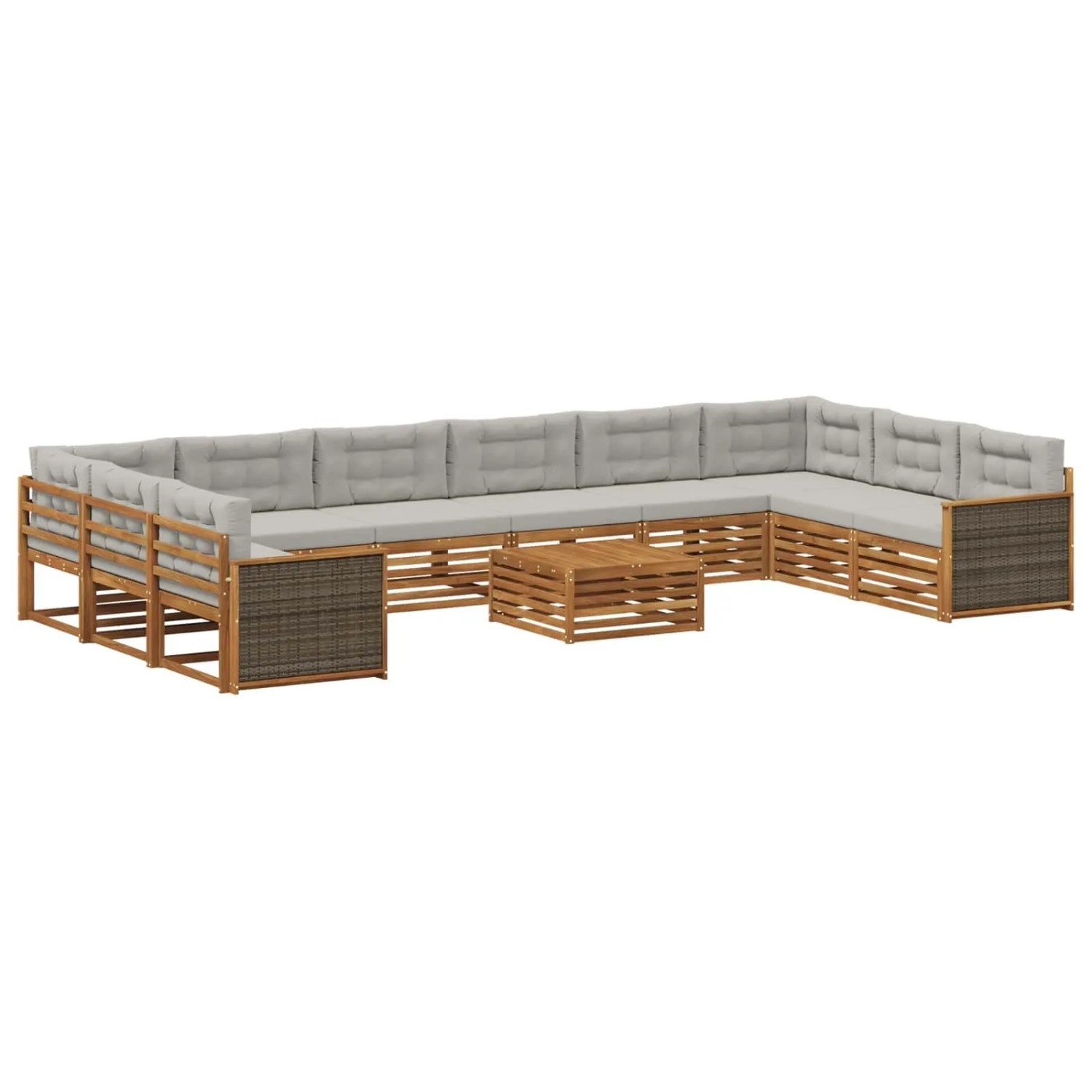 vidaXL Sofagarnituren mit Kissen 11 Stk Massivholz Akazie 3383919