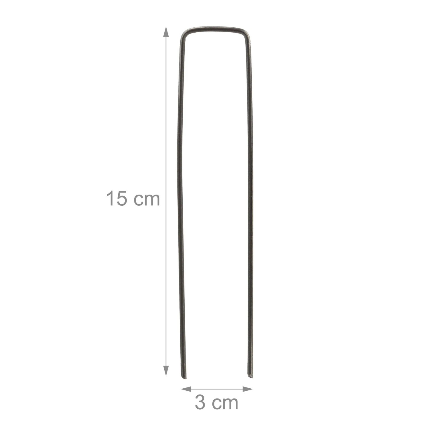 Erdanker U-Form, Stahl, anthrazit, 15 cm, 150 Stück, für Camping und Garten.