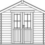 Illustration: Skan Holz Gartenhaus Palma 3, 250x300 cm, unbehandeltes Holz, Doppeltür.