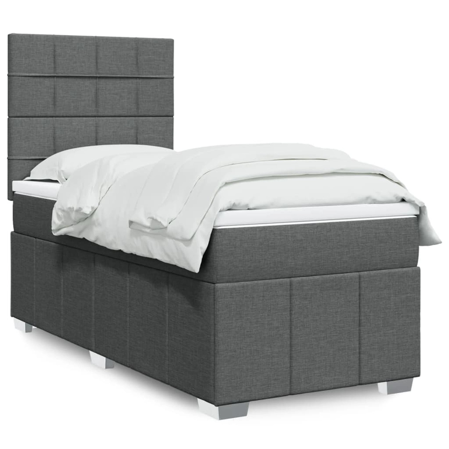 vidaXL Boxspringbett mit Matratze Dunkelgrau 80x200 cm Stoff 3293796 günstig online kaufen