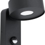 Schwarze Eglo LED-Außenwandleuchte mit Bewegungssensor, 6W, für den Außenbereich.